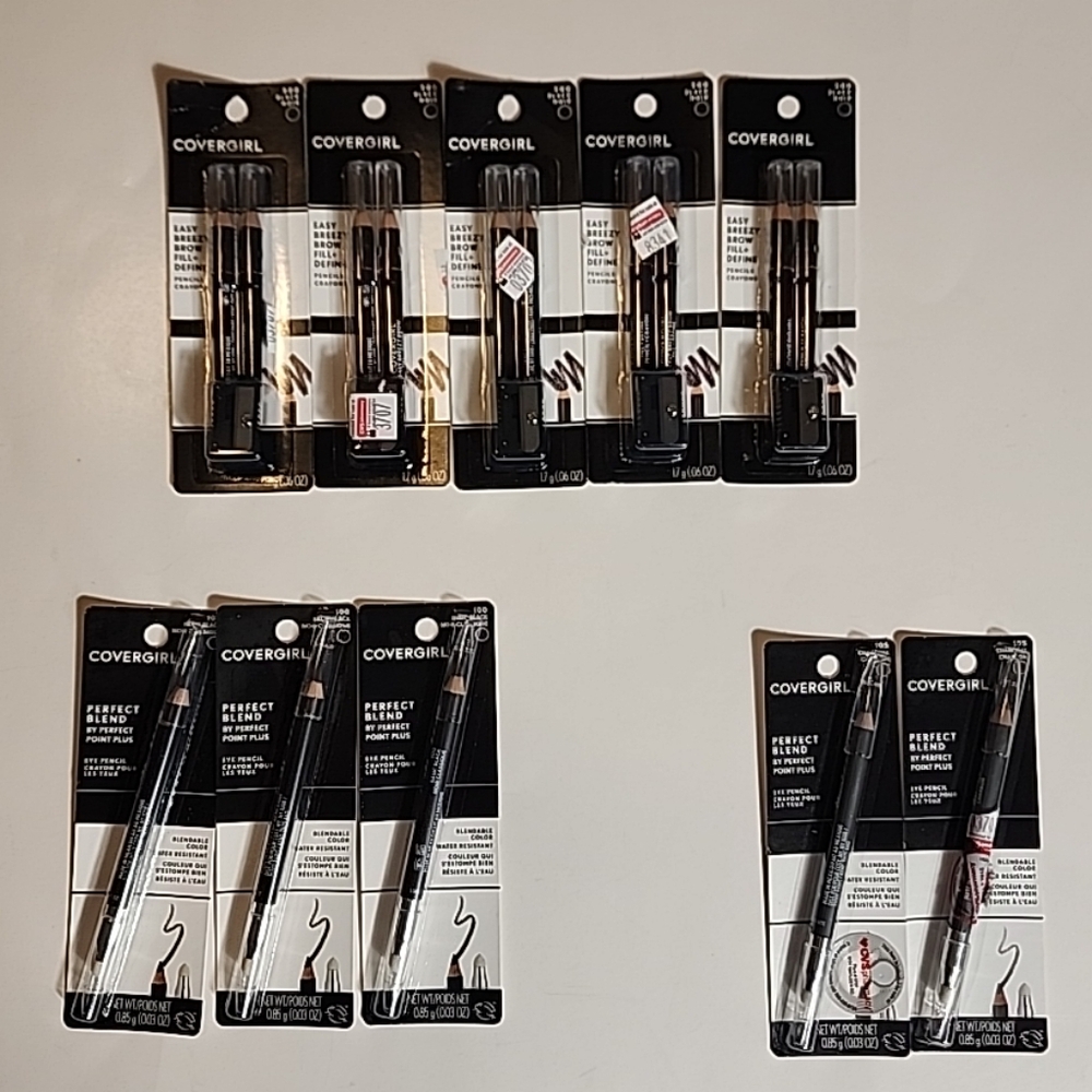 10 Covergirl Brow & Eye Pencil Easy Breezy Brow Perfect Blend Black Charcoal